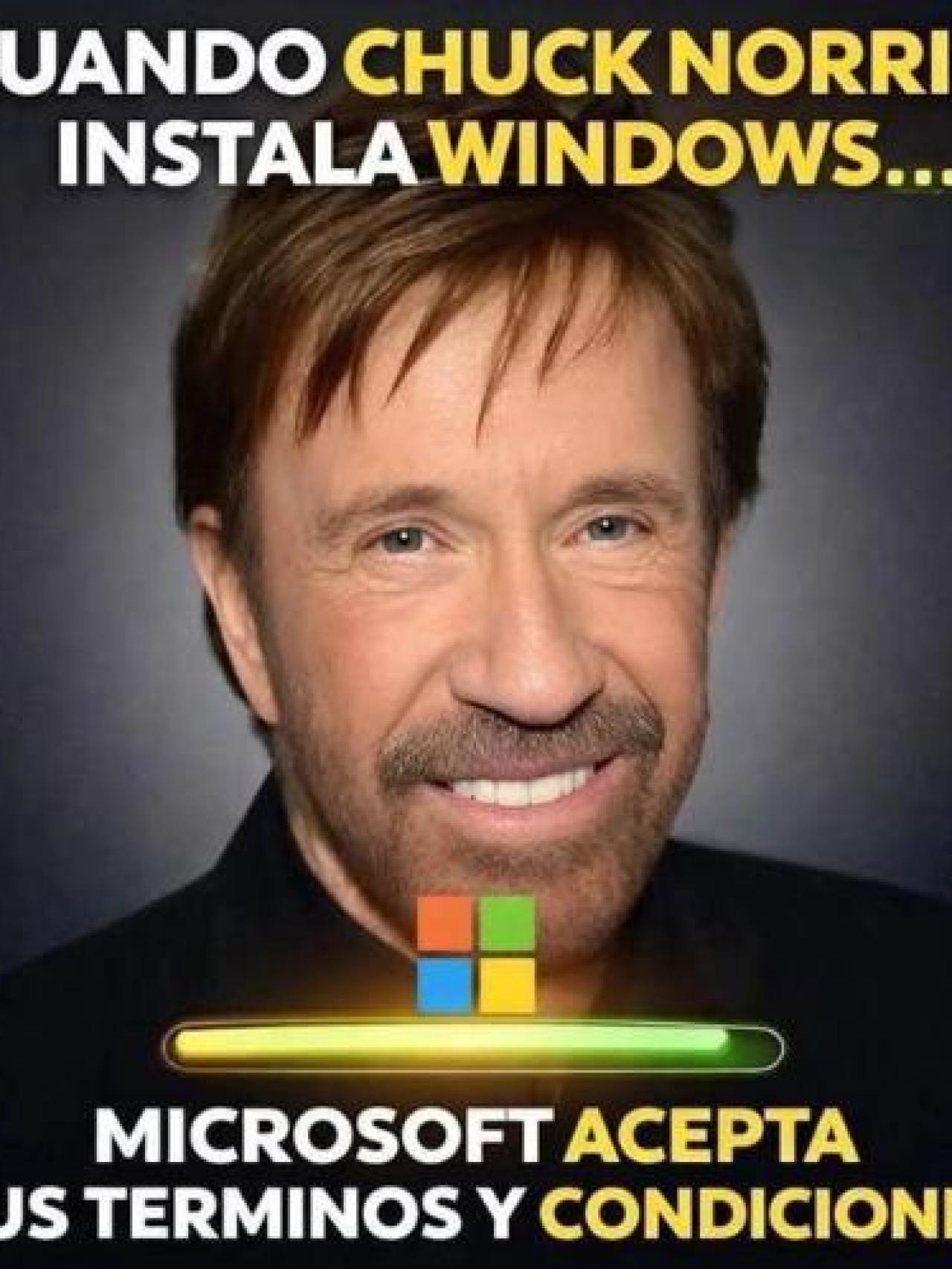 La imagen de Chuck Norris, en un meme de las redes sociales.
