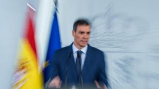Pedro Sánchez, presidente del Gobierno, durante su comparecencia en Moncloa.
