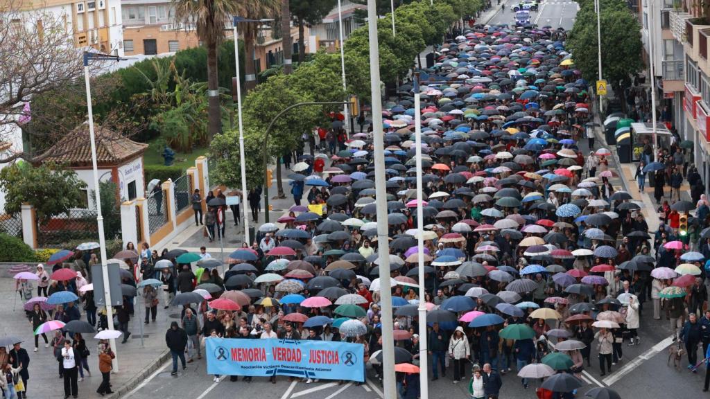 Manifestación convocada este viernes en Huelva por la Asociación Víctimas del Accidente de Adamuz.