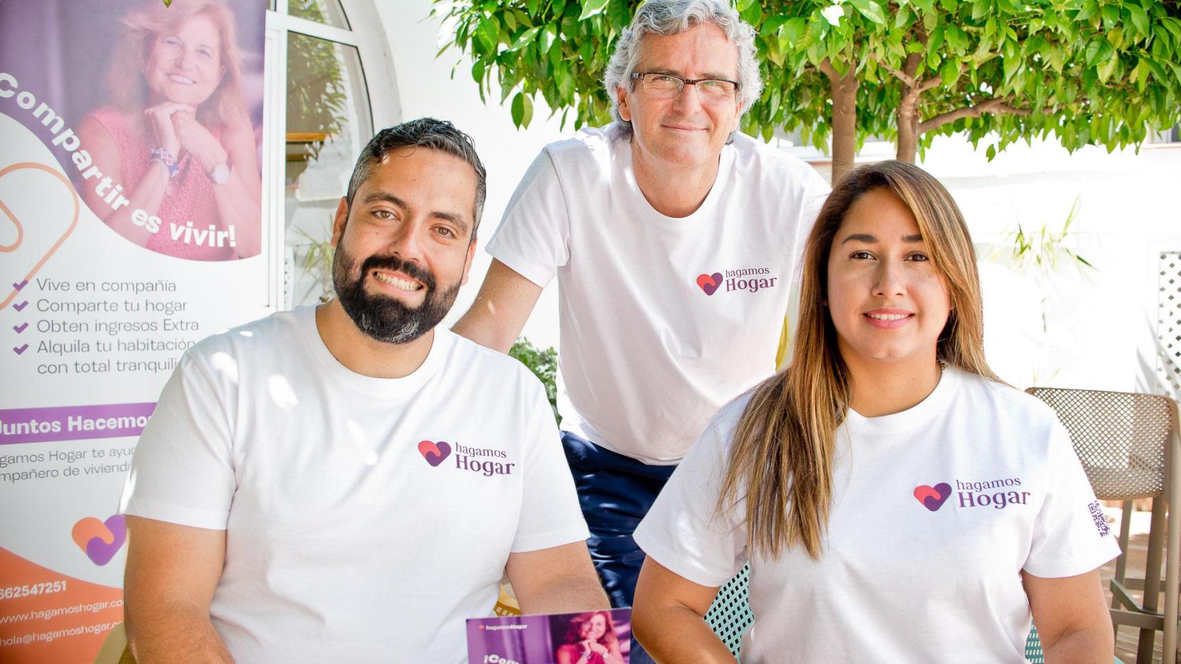 Los tres fundadores de la startup malagueña Hagamos Hogar.
