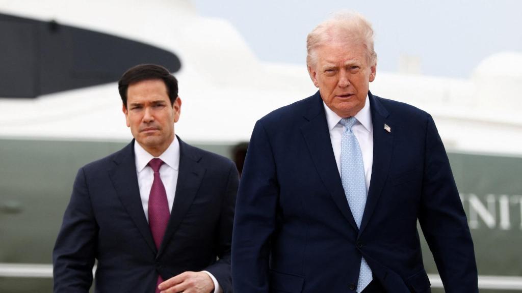 El presidente de Estados Unidos, Donald Trump, y el Secretario de Estado, Marco Rubio.
