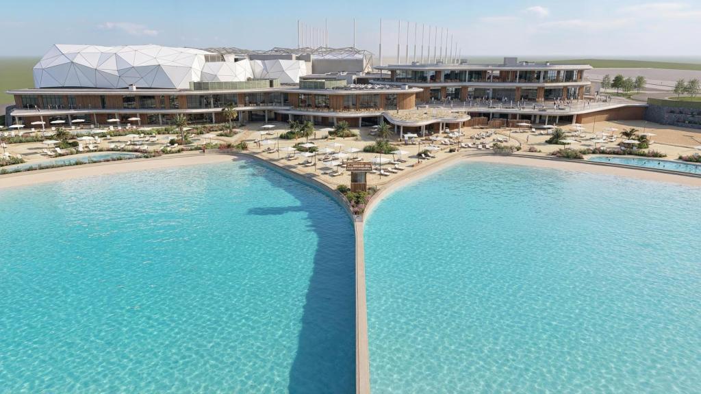 Vista de las piscinas