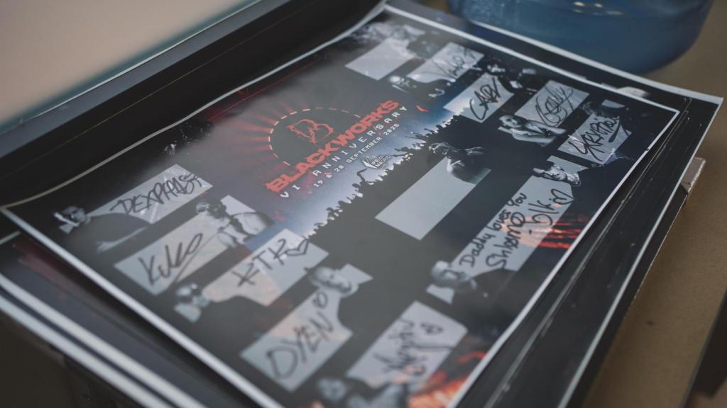 Algunos carteles de ediciones de Blackworks.