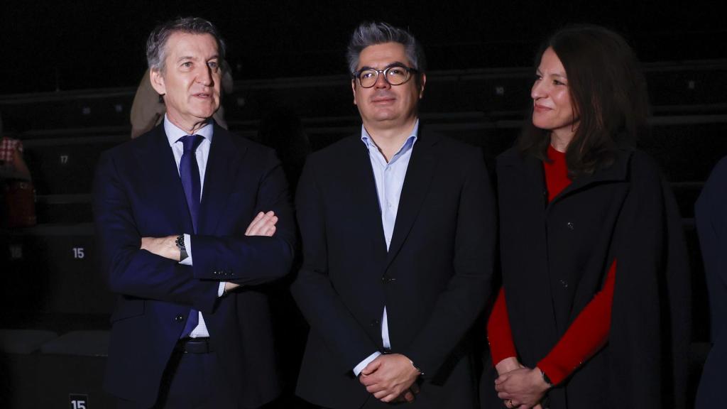 Feijóo junto a Miguel Palacio en IFEMA durante la mañana del 20 de marzo.