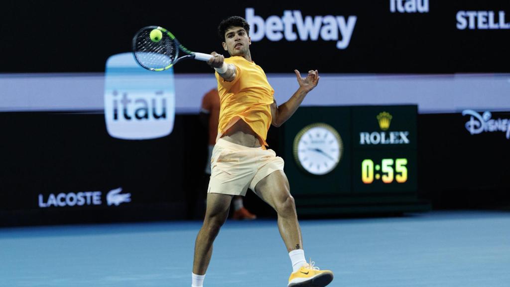 Carlos Alcaraz, en acción durante el Masters 1.000 de Miami