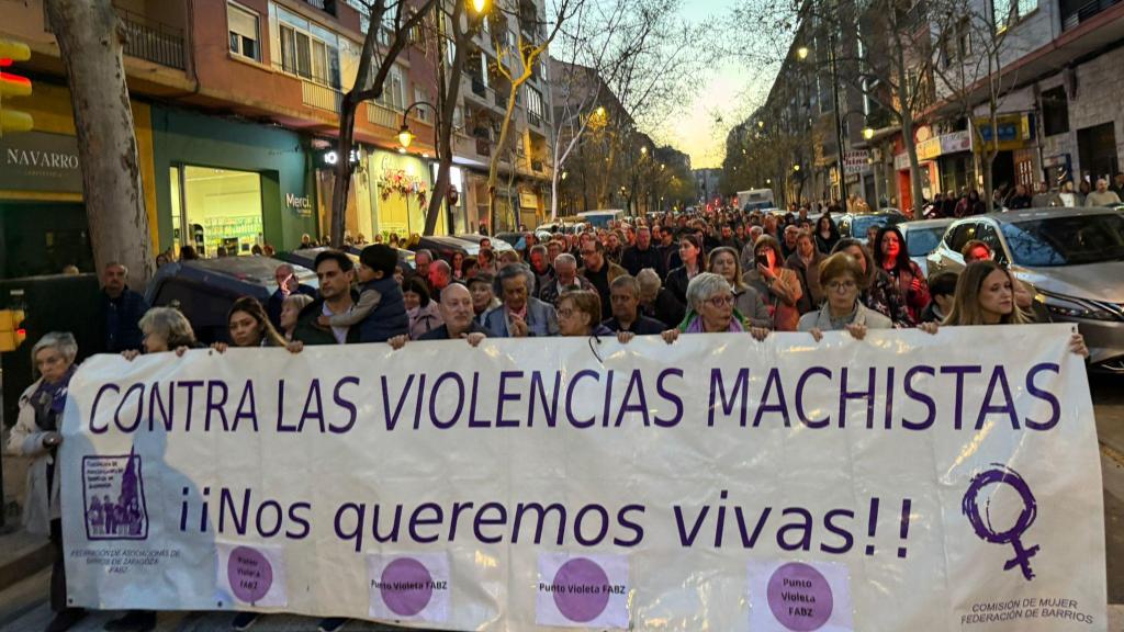 Marcha contra la violencia machista en Las Fuentes.