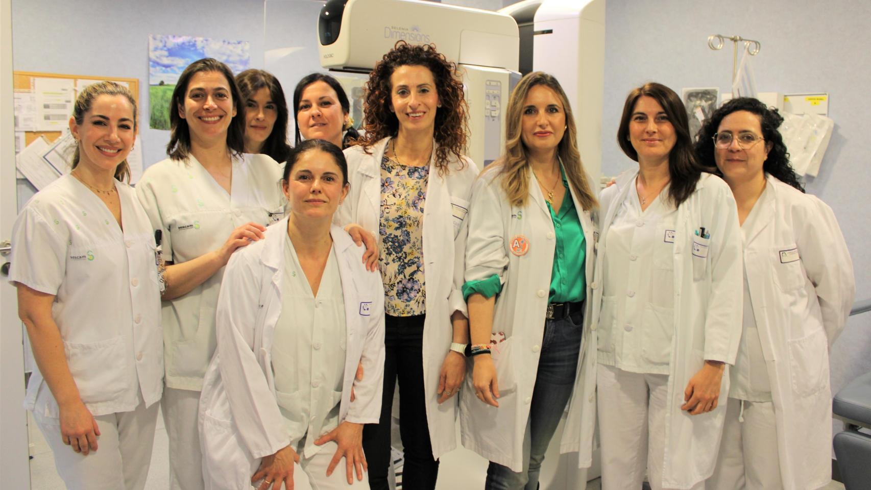 Equipo profesional del servicio de radiología del hospital de Alcázar de San Juan.