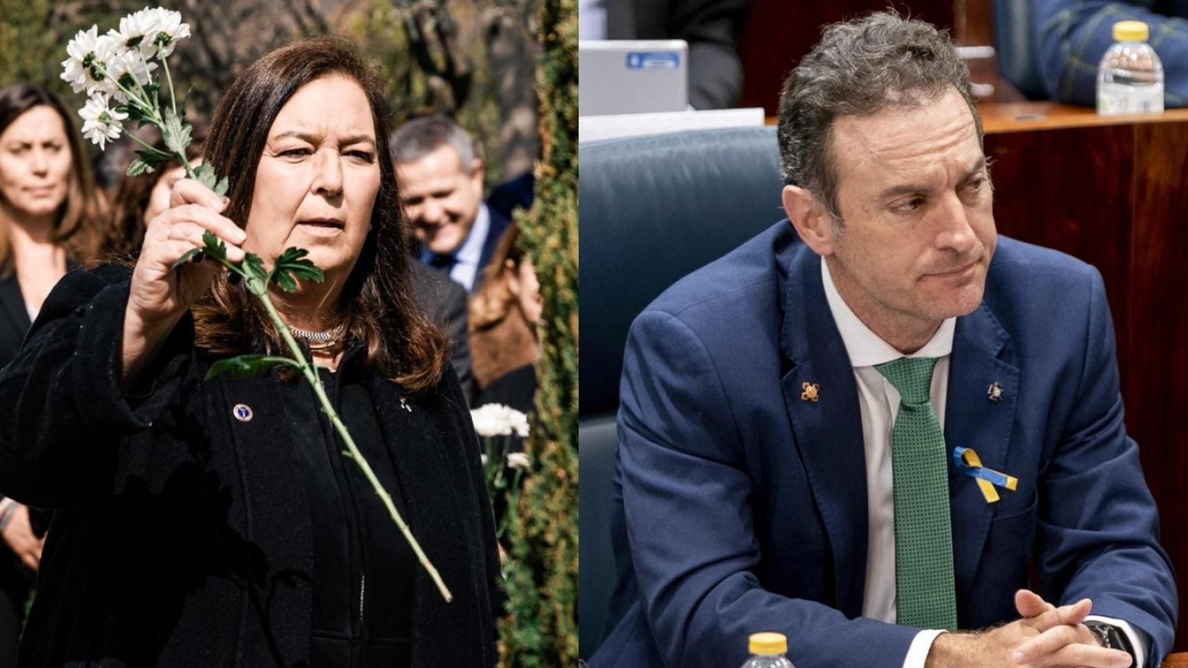 Maite Araluce, presidenta de la AVT, y Daniel Portero, líder de Dignidad y Justicia.