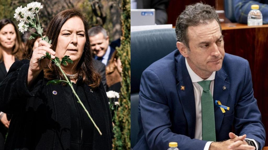 Maite Araluce, presidenta de la AVT, y Daniel Portero, líder de Dignidad y Justicia.