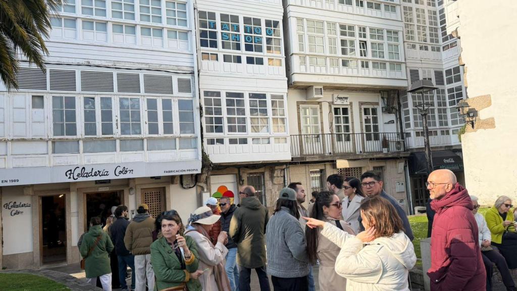 Colas en una heladería de A Coruña.