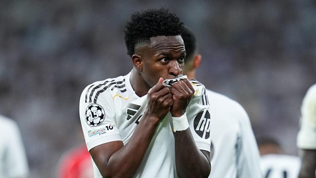 Vinicius celebrates the goal scored against Atlético de Madrid.
