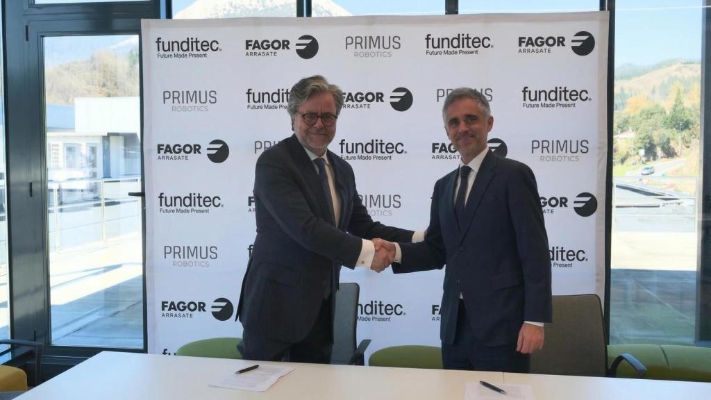 Antonio Navarro, presidente ejecutivo de Funditec, y Unai López, director general de Fagor Arrasate.