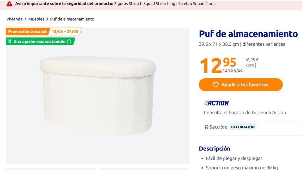 Puf de almacenamiento.