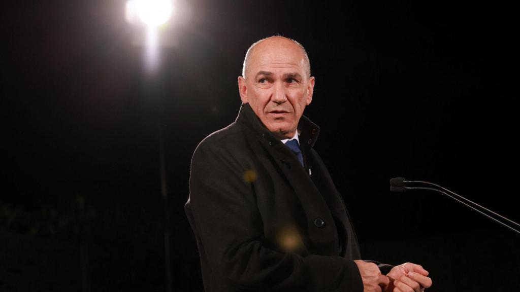 Janez Jansa, SDS candidate, takes stock of the election results.