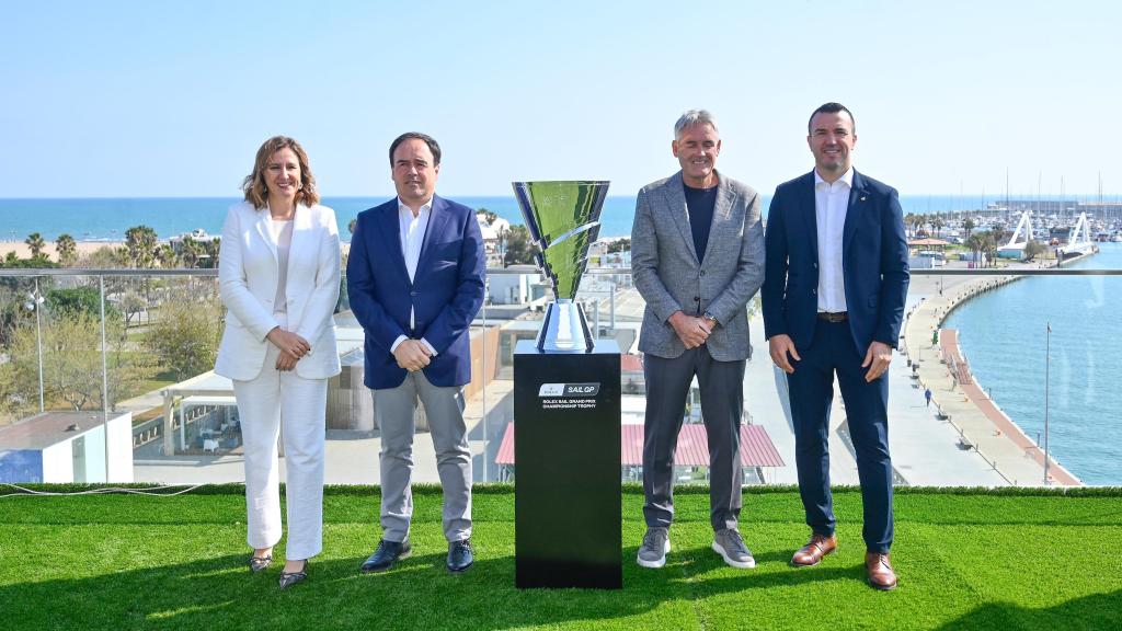 Catalá, Pérez Llorca, Coutts y Mompó este lunes en Valencia. EE