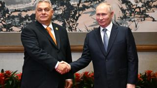 Hungarian Prime Minister Viktor Orbán with his Russian counterpart Vladimir Putin.