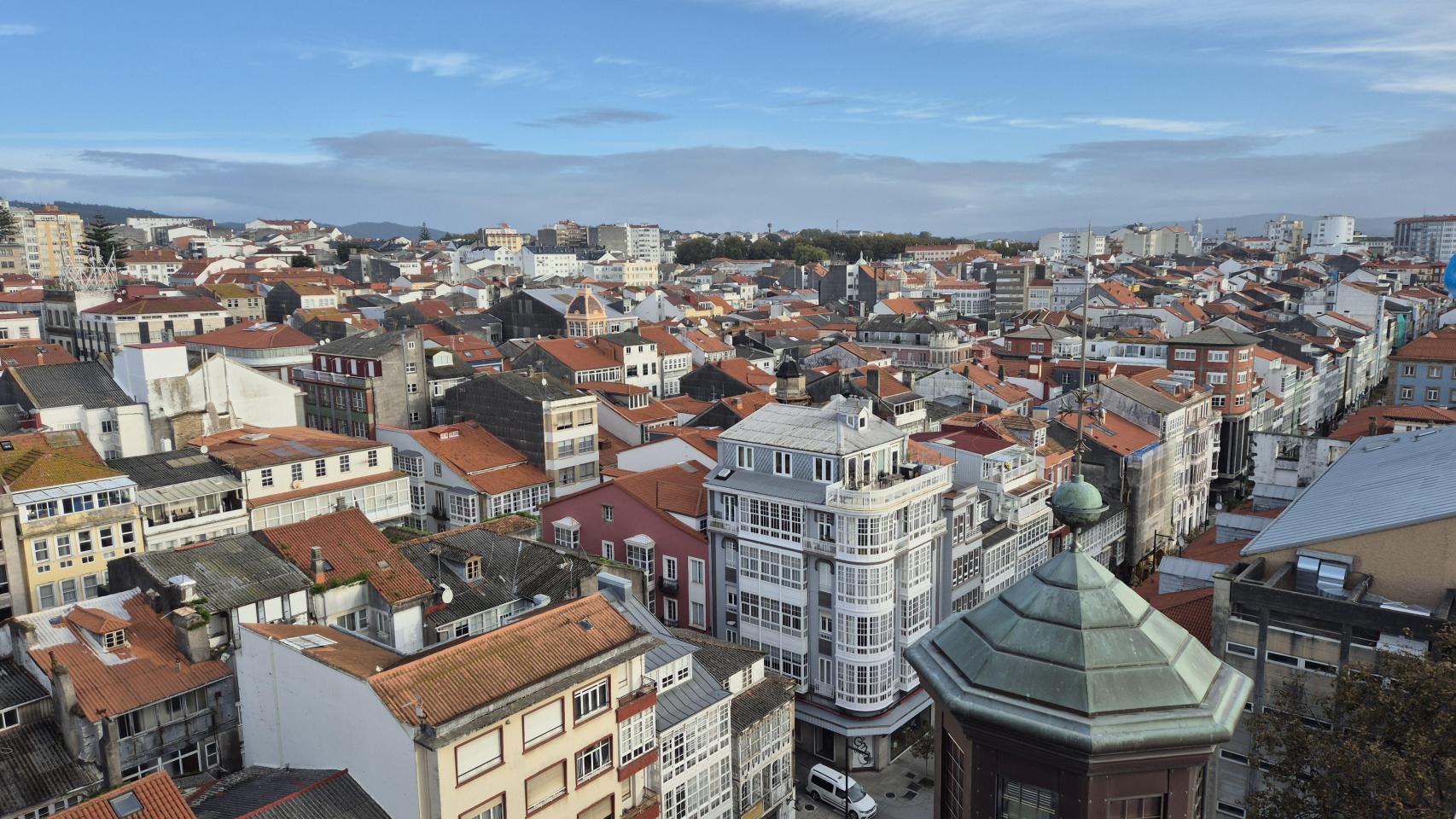 Vista aérea sobre Ferrol.