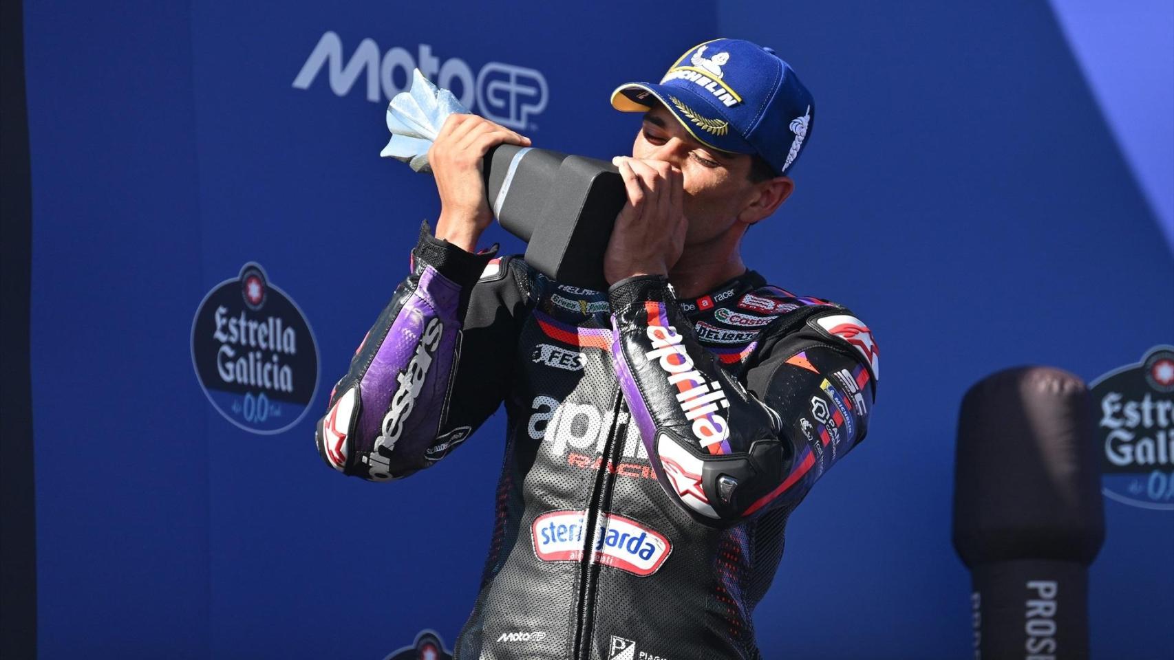 Jorge Martín celebra el segundo puesto en el GP de Brasil.
