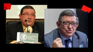 Los exmiembros del PSE-EE, Javier Elorrieta (i) y Teo Uriarte (d).