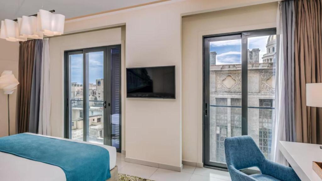 Fotografía del interior de una de las habitaciones del hotel Bristol.
