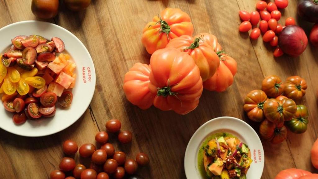Los tomates de Almería que componen el 'chuletón' de tomate de Celso y Manolo.