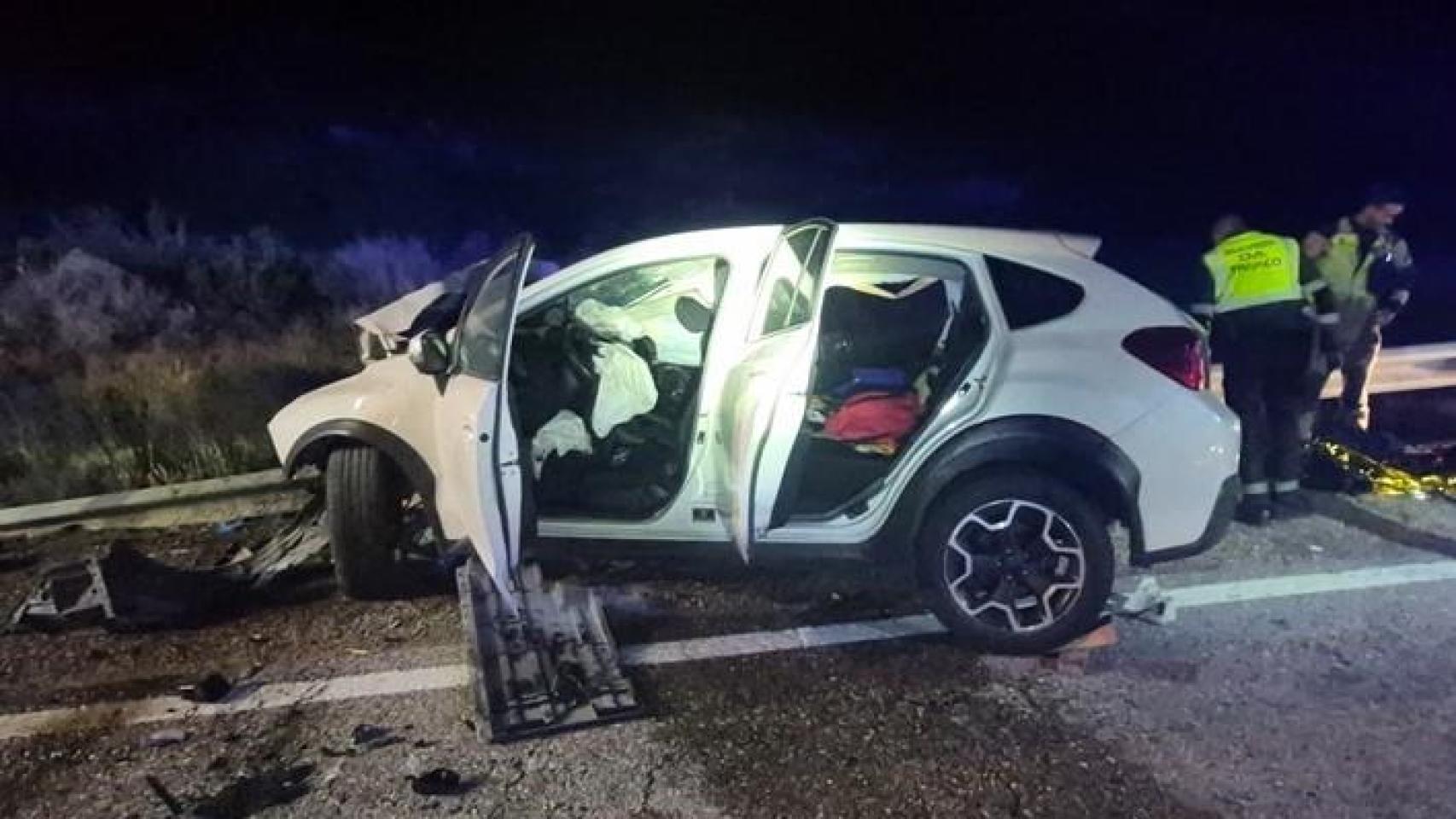 Imagen del accidente de tráfico en Maella el pasado 30 de enero