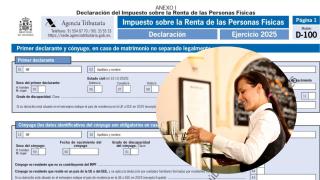 Montaje de la declaración de la Renta con una trabajadora autónoma.