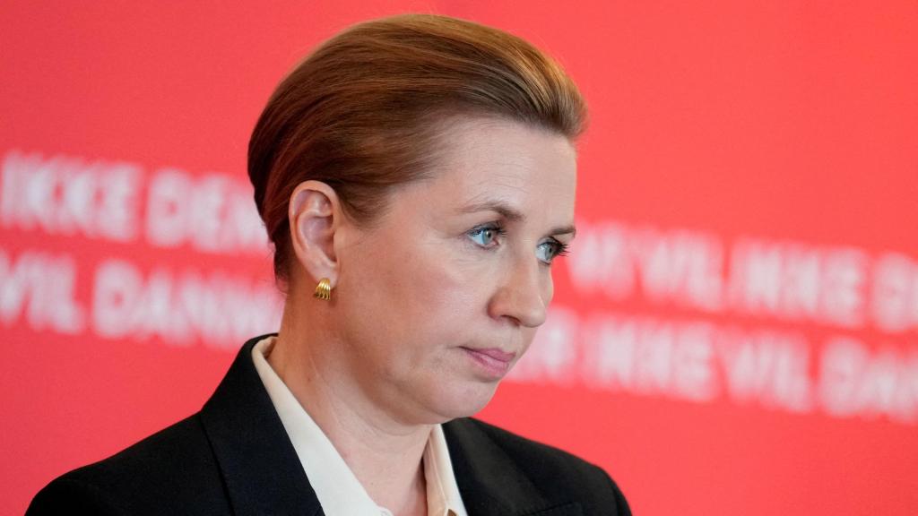 Mette Frederiksen, en la sede del partido socialdemócrata en Copenhague.