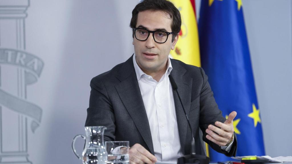 El ministro de Economía, Carlos Cuerpo durante la rueda de prensa ofrecida tras la reunión del Consejo de Ministros.