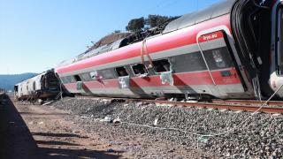 Uno de los vagones del tren Iryo que descarriló, a 20 de enero de 2026, en Adamuz, Córdoba, Andalucía (España).