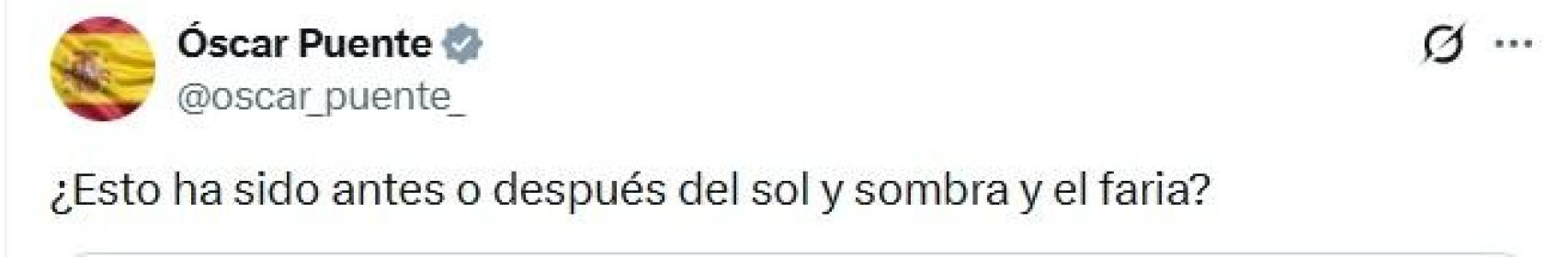 Captura del tuit de Puente