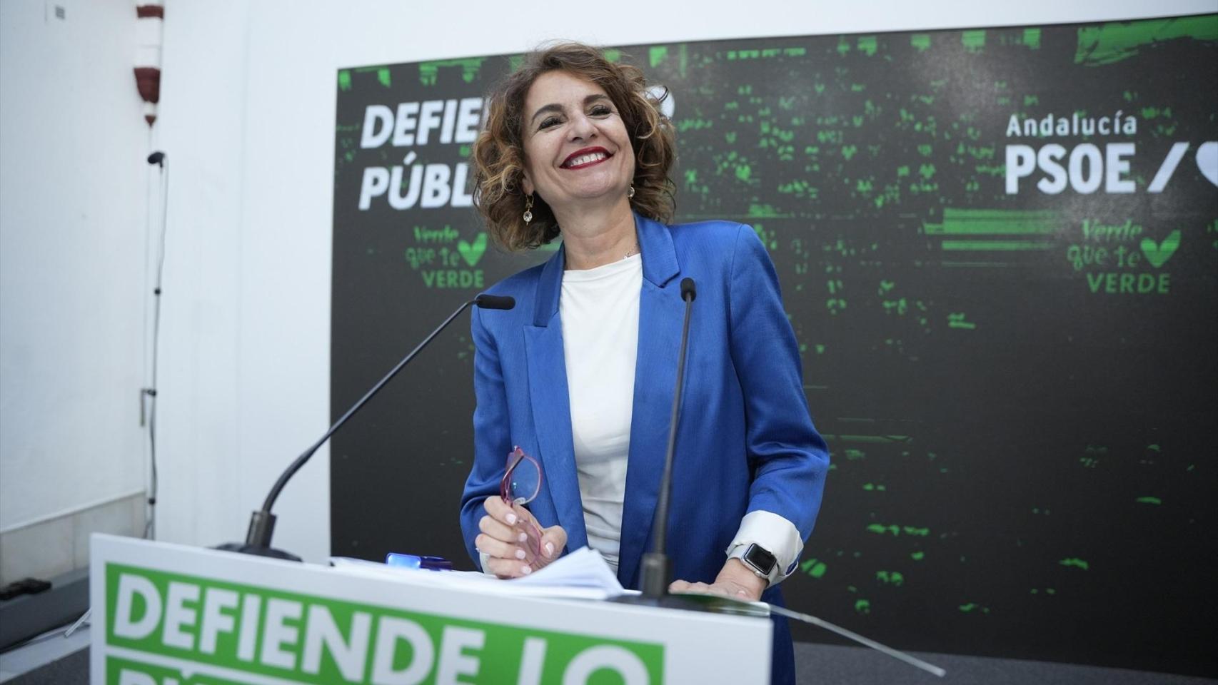 María Jesús Montero, este martes en un acto del PSOE en Sevilla.