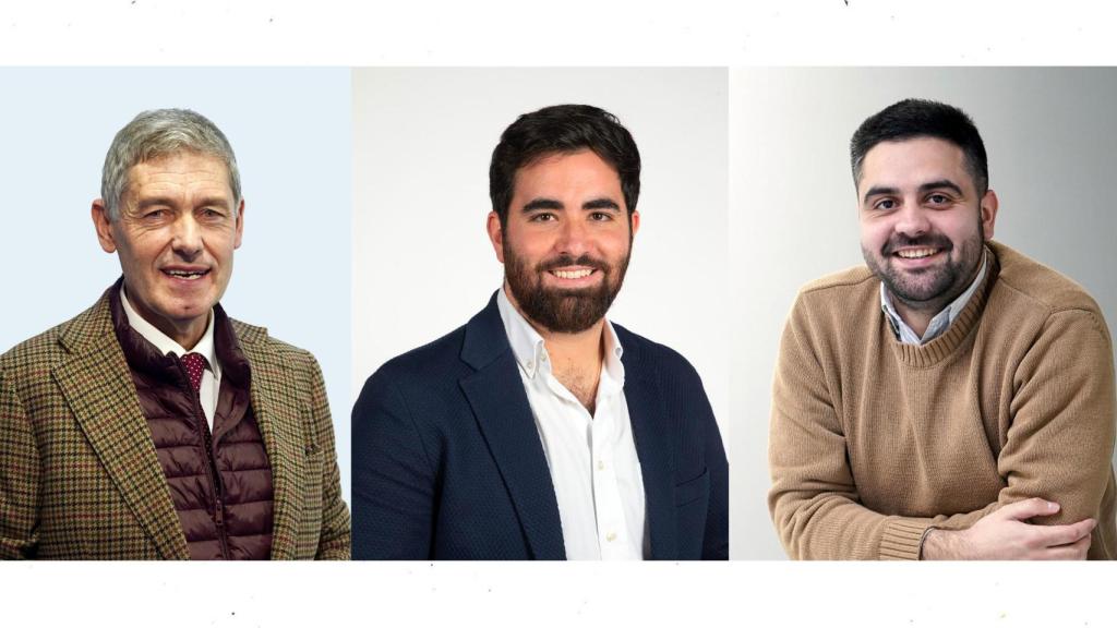 Los procuradores del Grupo Popular, José María Eiros (I) y Ángel Porras (C), junto al socialista Diego Vallejo, conformarán la mesa de edad que inaugurará la XII legislatura el próximo 14 de abril en la sesión de constitución de las nuevas Cortes