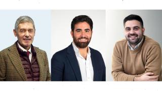 Los procuradores del Grupo Popular, José María Eiros (I) y Ángel Porras (C), junto al socialista Diego Vallejo, conformarán la mesa de edad que inaugurará la XII legislatura el próximo 14 de abril en la sesión de constitución de las nuevas Cortes