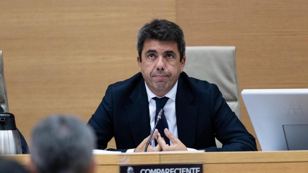 El expresidente de la Generalitat Carlos Mazón, durante su comparecencia en el Congreso. Ananda Manjón / EP