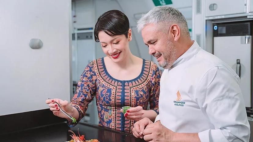 La cocina de Nandu Jubany a bordo de los Singapore Airlines.