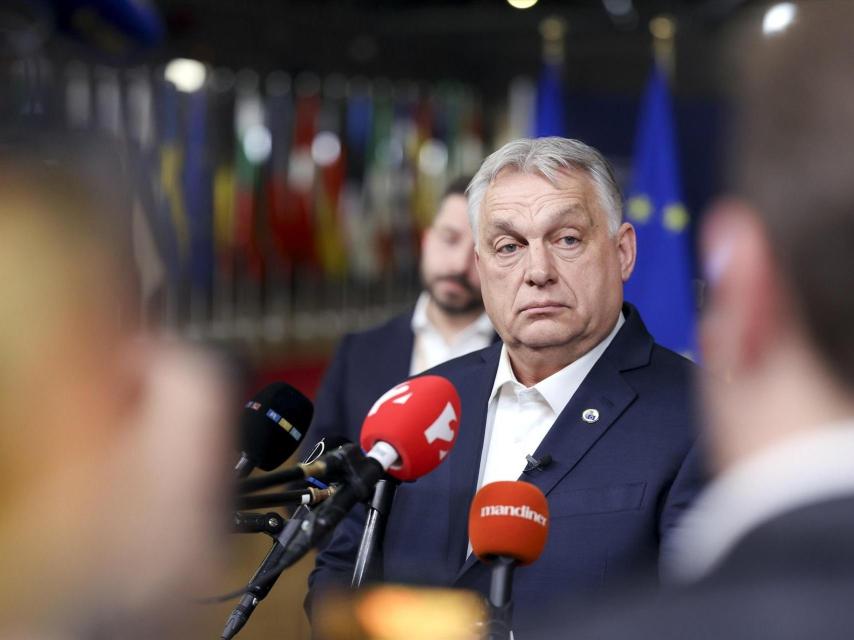 El primer ministro de Hungría, Viktor Orbán, al término del Consejo Europeo el pasado día 20 de marzo.