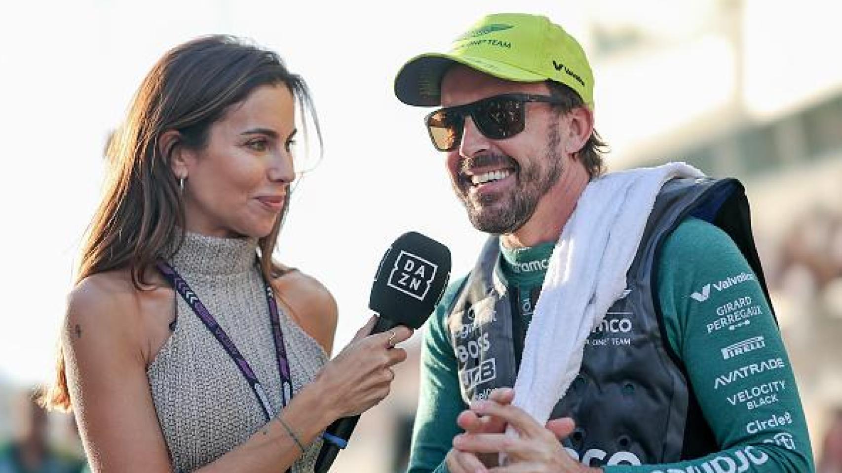 Melissa Jiménez y Fernando Alonso en una entrevista juntos.