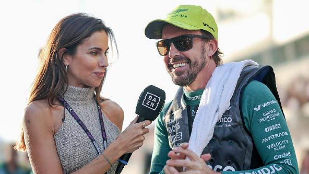 Melissa Jiménez y Fernando Alonso en una entrevista juntos.