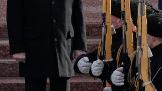 Russian President Vladimir Putin at a Defense of the Fatherland Day event.