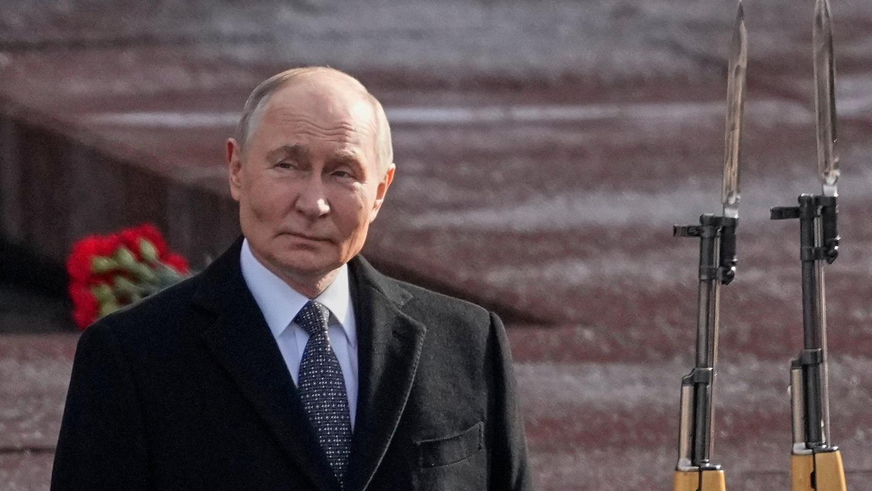 El presidente ruso, Vladimir Putin, en un acto de Defensa del Día de la Patria.
