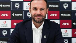 Juan Mata, el día de su presentación como nuevo jugador del Melbourne Victory Football Club.
