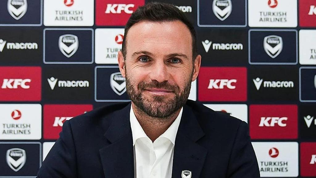 Juan Mata, on the day of his presentation as a new player for the Melbourne Victory Football Club.