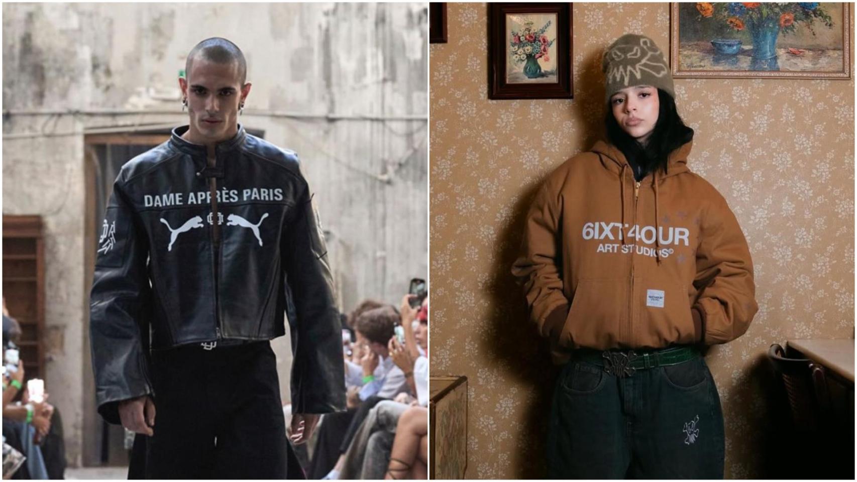 A la izquierda una chaqueta de la marca DAME APRES PARIS y, a la izquierda, de 6ixt4our