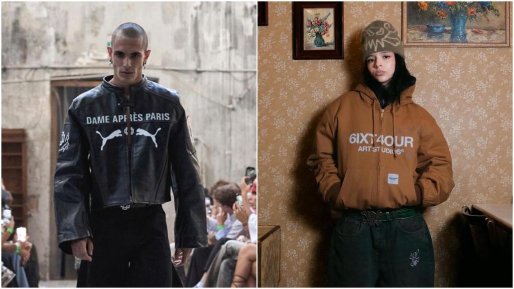 A la izquierda una chaqueta de la marca DAME APRES PARIS y, a la izquierda, de 6ixt4our