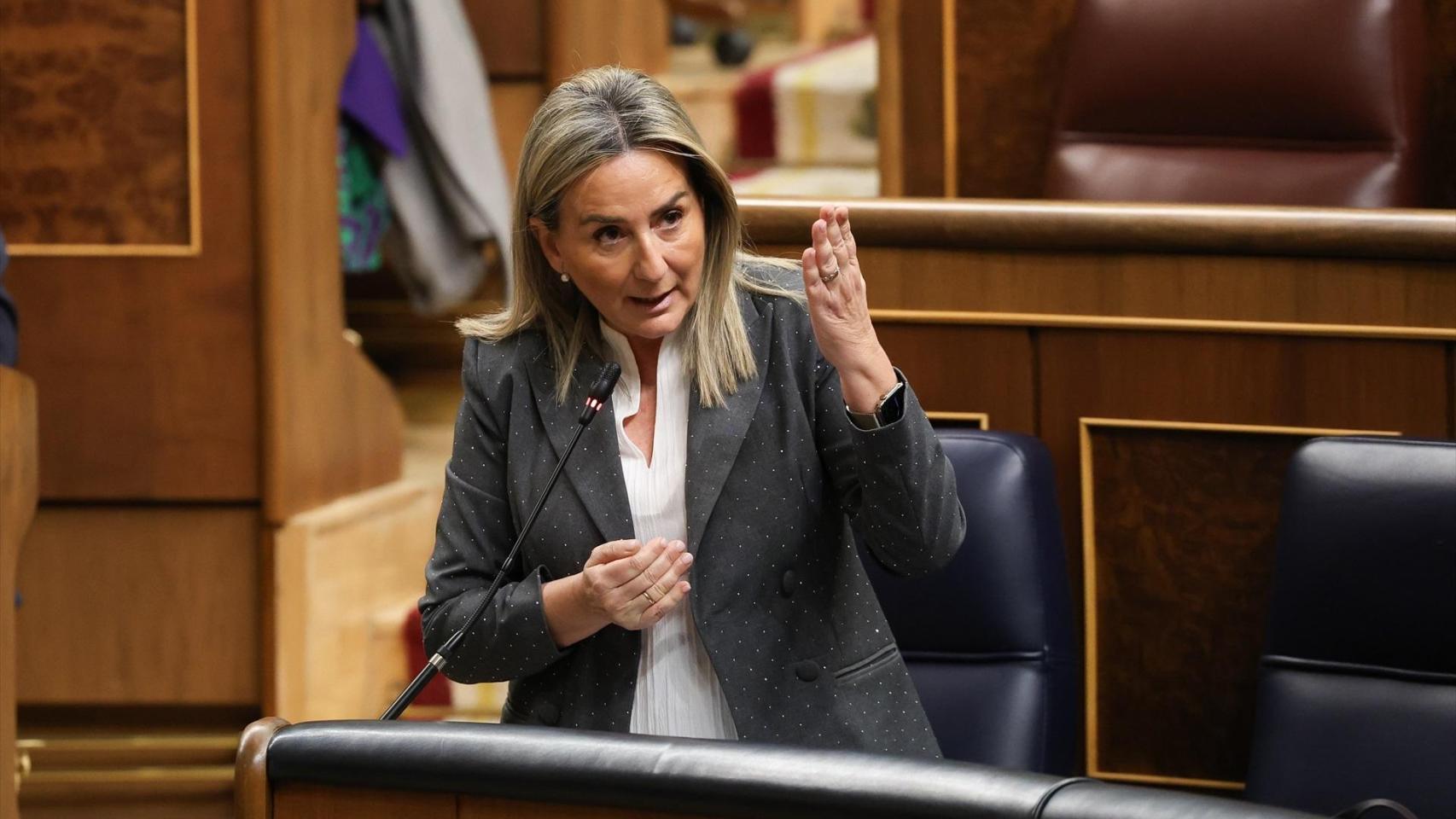 La ministra de Educación, Milagros Tolón, durante la sesión de control al Gobierno.