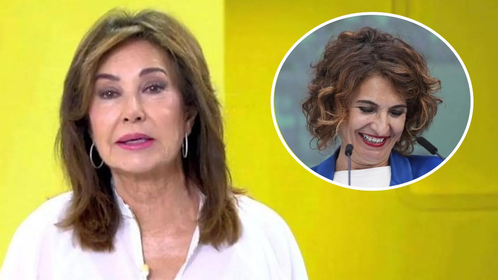 Ana Rosa Quintana y María Jesús Montero en un montaje.