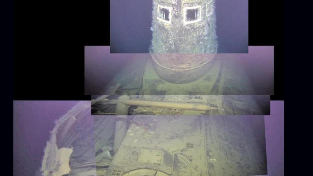 Imágenes del submarino actualmente y dañado.