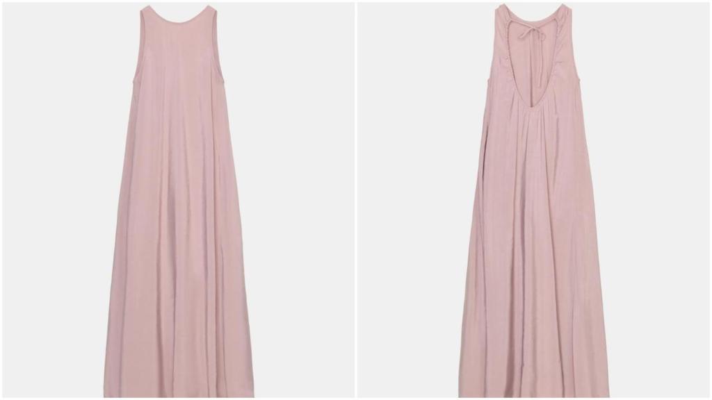 Vestido midi fluido malva de Zara. Ref: 4772/370/677