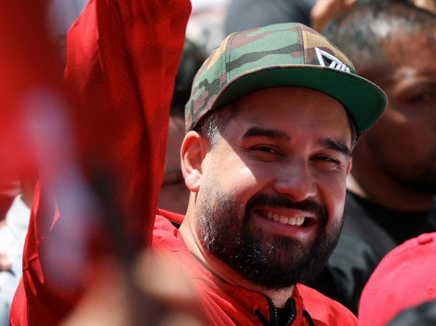 Nicolás Maduro Guerra, in a photo at a march called by Diosdado Cabello.